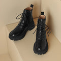Women's Lace Up Ankle Boots, Chunky Lug Sole Retro 7