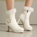 Faux Fur Trimmed Platform Ankle Boots for Women 1