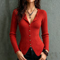 Fallon | Sleek Women's Ribbed V-Neck Cardigan 3