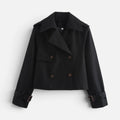 Cropped Trench Jacket for Women, Double Breasted 2