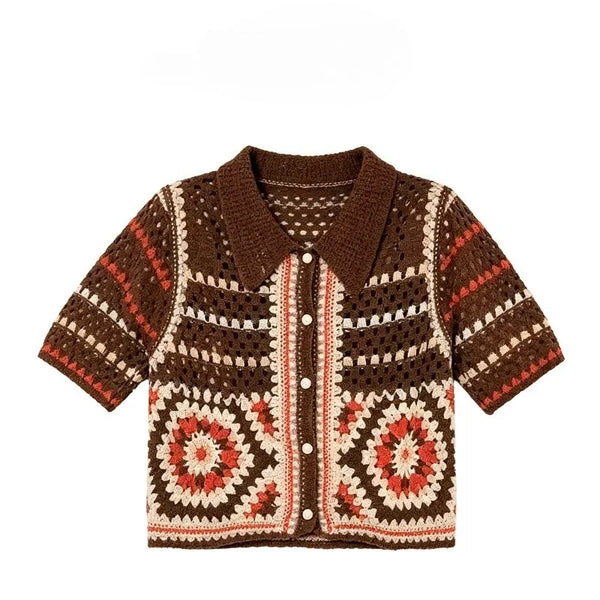 Wrenna | Boho Women's Crochet Knit Cardigan