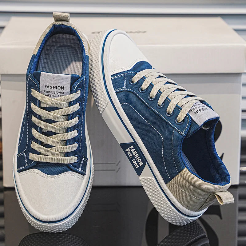 Evan | Canvas Lace-Up Skate Sneakers for Men