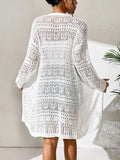 Rosaline | Effortless Women's Open Knit Longline Cardigan 2