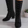 Round Toe High Lace-Up Winter Boots for Women 1