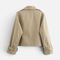 Cropped Trench Jacket for Women, Double Breasted 5