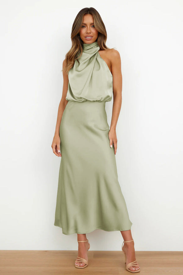 Women's Halter Evening Dress Chic Formal Fitted