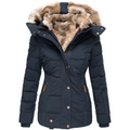 Wool-Cotton Padded Hooded Parka for Women 5