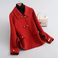 Short Slim Double-Sided Wool Coat for Women 1