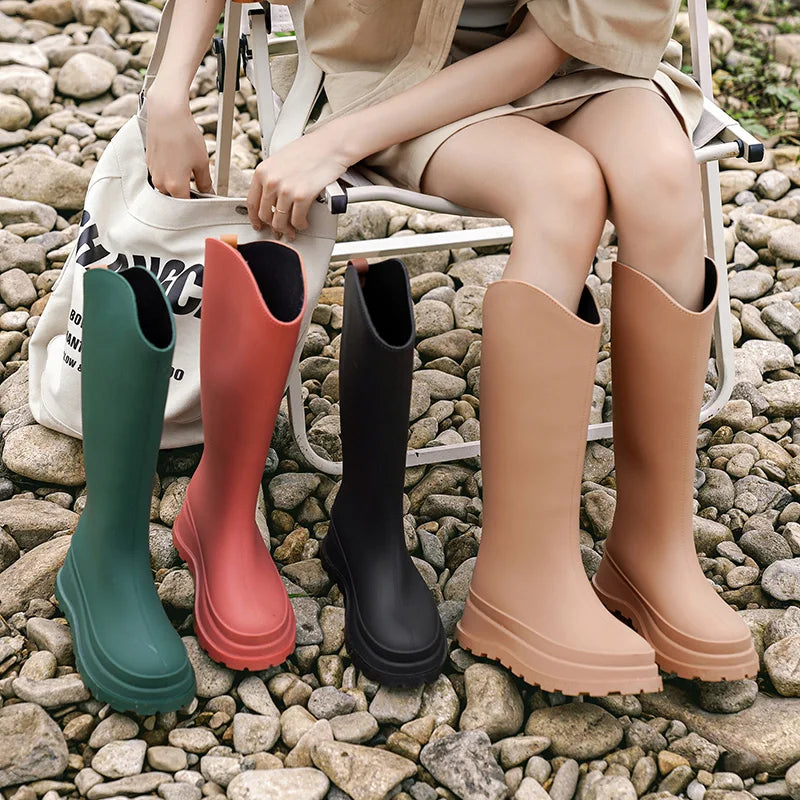 Women's Tall Wellington Boots, Cushioned Comfort Sole