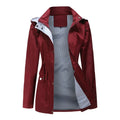 Hooded Rain Jacket for Women, Drawstring Waist 3