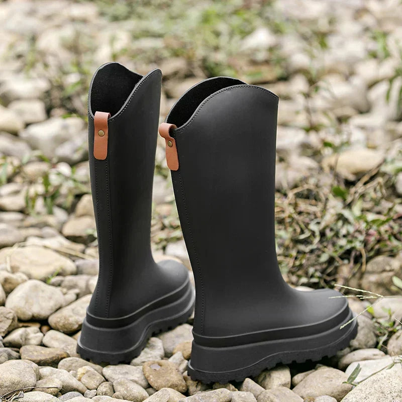 Women's Tall Wellington Boots, Cushioned Comfort Sole