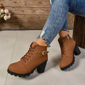 Anti-Slip Lace-Up High Heel Boots for Women 3