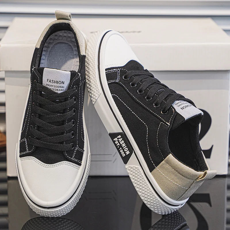 Evan | Canvas Lace-Up Skate Sneakers for Men