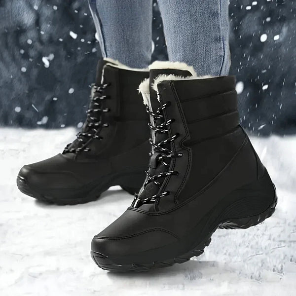 Faux Fur Trim Waterproof Snow Boots for Women