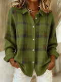 Isolde | Cozy Women's Oversized Plaid Knit Cardigan 3