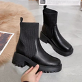 Knitted Heel Chelsea Platform Ankle Boots for Women 5