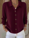 Genevieve | Classic Women's Collared Knit Cardigan 4