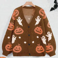 Sadie | Festive Women's Pumpkin Ghost Halloween Cardigan 3