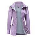 Hooded Rain Jacket for Women, Drawstring Waist 5