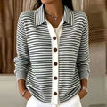 Selene | Classic Women's Striped Lapel Cardigan 6