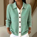 Selene | Classic Women's Striped Lapel Cardigan 2