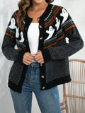 Delia | Festive Women's Ghost Print Halloween Cardigan 6