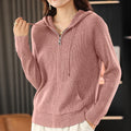 Ingrid | Sporty Women's Wool Ribbed Hood Cardigan 4