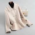 Short Slim Double-Sided Wool Coat for Women 5