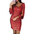Liora | Sequin Fringe Sleeve Ruched Cocktail Mini Dress for Women 6