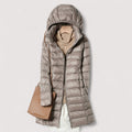 Longline Quilted Puffer Jacket for Women, Hooded 2
