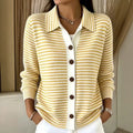 Selene | Classic Women's Striped Lapel Cardigan 4