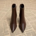 Square Heel Pointed Toe Ankle Boots for Women 5