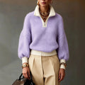Noelle | Cozy Women's Quarter-Zip Brushed Knit Sweater 4