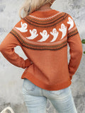Delia | Festive Women's Ghost Print Halloween Cardigan 4