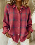Isolde | Cozy Women's Oversized Plaid Knit Cardigan 4