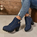 Anti-Slip Lace-Up High Heel Boots for Women 6