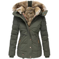 Wool-Cotton Padded Hooded Parka for Women 4