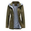Hooded Rain Jacket for Women, Drawstring Waist 4