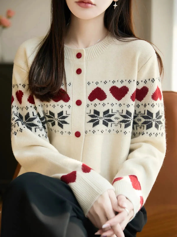 Rosalie | Cozy Women's Jacquard Knit Cardigan