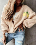 Adalyn | Playful Women's Lemon Print Cardigan 2
