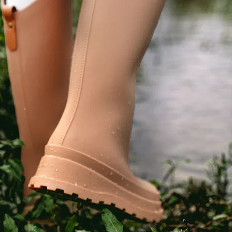 Women's Tall Wellington Boots, Cushioned Comfort Sole
