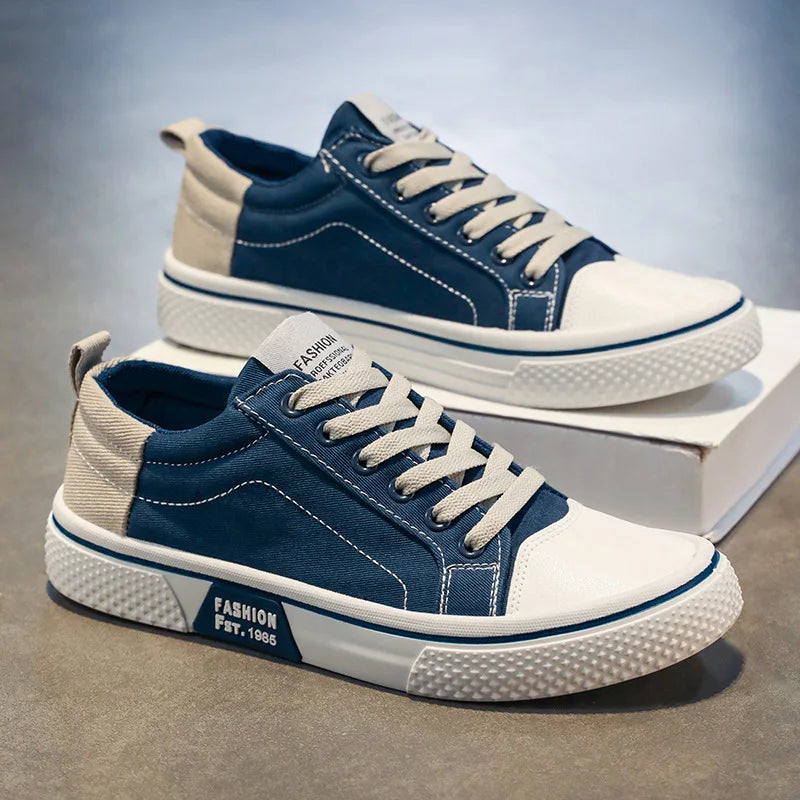 Evan | Canvas Lace-Up Skate Sneakers for Men