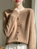 Emmeline | Refined Women's Merino Wool Crewneck Cardigan 4