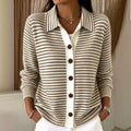 Selene | Classic Women's Striped Lapel Cardigan 3