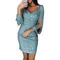 Liora | Sequin Fringe Sleeve Ruched Cocktail Mini Dress for Women 5