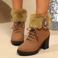 Faux Fur Winter Boots for Women, Rhinestone Detail 5