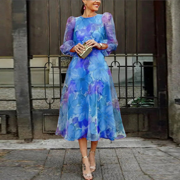 Women's Floral Midi Dress Wedding Guest Formal