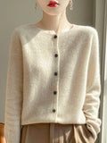 Emmeline | Refined Women's Merino Wool Crewneck Cardigan 3
