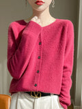 Emmeline | Refined Women's Merino Wool Crewneck Cardigan 2