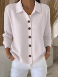 Genevieve | Classic Women's Collared Knit Cardigan 6